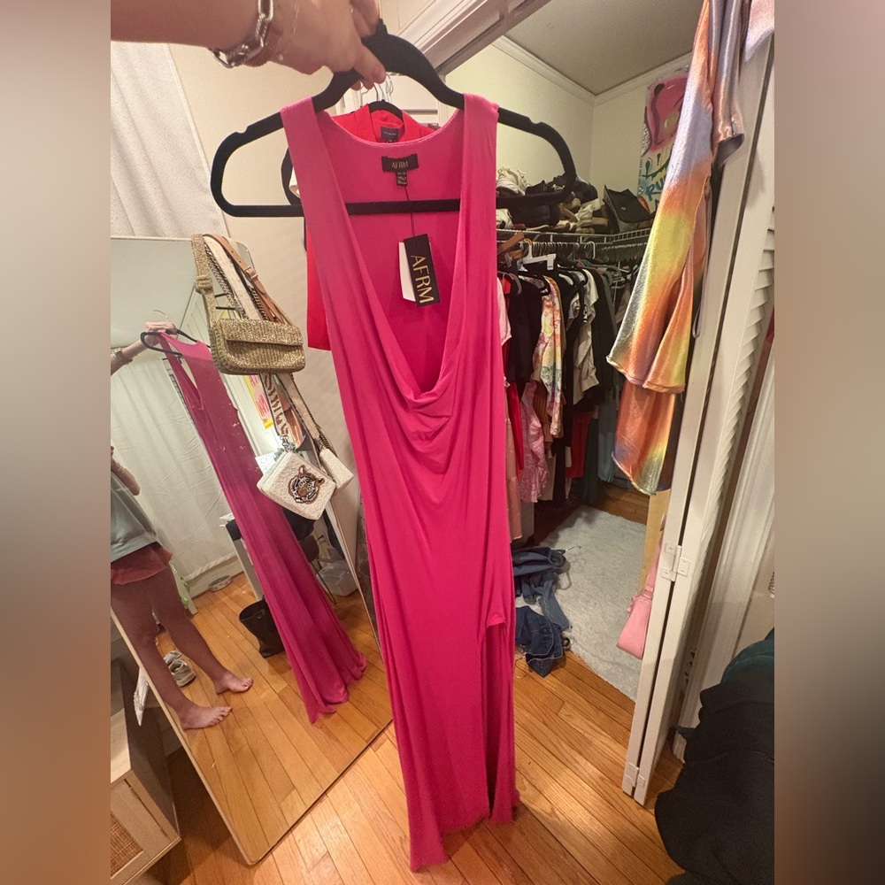 AFRM Vibrant Pink Backless Dress